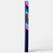 Cool Blauw Roze Chevron Monogram Telefoon Case (Achterkant / Rechts)