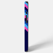 Cool Blauw Roze Chevron Monogram Telefoon Case iPhone Hoesje (Linkerkant)