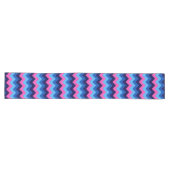 Cool Blauw Roze Chevron Patroon Grote Tafelloper (Horizontaal)