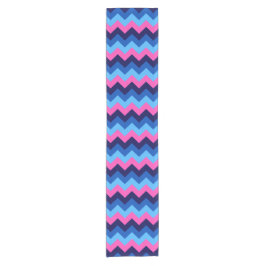 Cool Blauw Roze Chevron Patroon Kleine Tafelloper