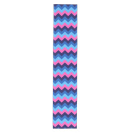 Cool Blauw Roze Chevron Patroon Medium Tafelloper