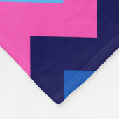 Cool Blauw Roze Chevron Print Grote Fleece Deken (Hoek)