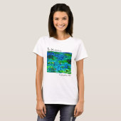 Cool Blauw Water Lilypad Schilderen Art T-shirt (Voorkant volledig)
