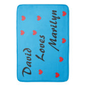 Cool Blauw & Zwart & met Harten Badmat (Voorkant Verticaal)