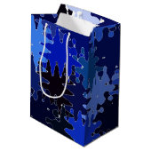COOL Blauwe Abstracte Vormen Medium Cadeauzakje (Achterkant Gekanteld)
