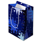 COOL Blauwe Abstracte Vormen Medium Cadeauzakje (Voorkant Gekanteld)