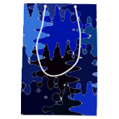 COOL Blauwe Abstracte Vormen Medium Cadeauzakje (Achterkant)