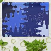 COOL Blauwe Abstracte Vormen Theedoek (Gevouwen)