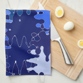 COOL Blauwe Abstracte Vormen Theedoek (Quarter Fold)