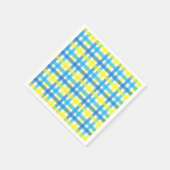 Cool blauwe en gele strepen feest servetten (Hoek)