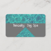 Cool blauwgroen Blauw Water Tranquil Spa op grijs Visitekaartje (Voorkant)