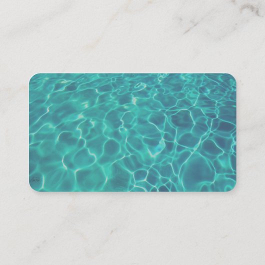 Cool blauwgroen Blauw Water Tranquil Spa op grijs Visitekaartje (Achterkant)