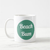 Cool Blauwgroen en White Beach Bum Typography Koffiemok (Links)