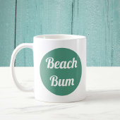Cool Blauwgroen en White Beach Bum Typography Koffiemok