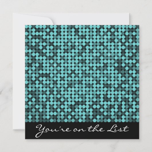 Cool Blauwgroen Glam Invitation Kaart (Voorkant)