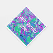 Cool Blauwgroen Paarse Glitter Custom verjaardagsf Servet (Hoek)
