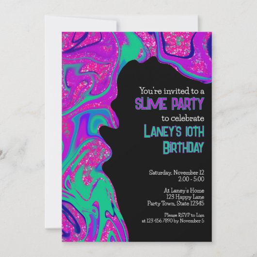 Cool Blauwgroen Paarse Glitter Meisje Verjaardag S Kaart (Voorkant)