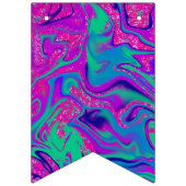 Cool Blauwgroen Roze Glitter Meisje Verjaardag Sli Vlaggetjes (Tweede vlag)