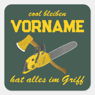 Cool bleiben alles im Griff Personalisierbarer Vierkante Sticker