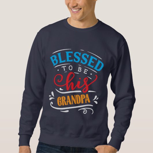 Cool Blessed Grandpa woordkunst Trui (Voorkant)