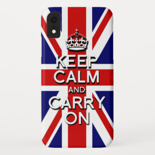Cool, blijf kalm op de Britse vlag iPhone XR Hoesje