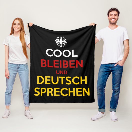 Cool blijven en Duits spreken Fleece Deken (In situ)