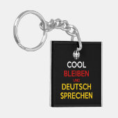 Cool blijven en Duits spreken Sleutelhanger (Voorkant Links)