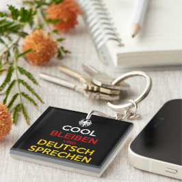 Cool blijven en Duits spreken Sleutelhanger