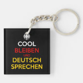 Cool blijven en Duits spreken Sleutelhanger (Achterkant)