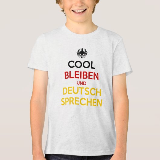 Cool blijven en Duits spreken Tri-Blend Shirt (Voorkant)
