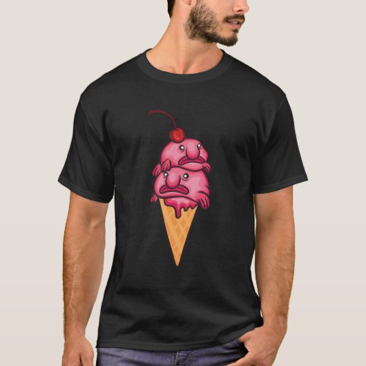 Cool Blobfish Gift Grappige Blobfish Ice Cream voo T-shirt (Voorkant)