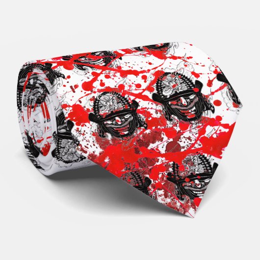 Cool bloed splaatstsamurai demon mask helm tattoo stropdas (Opgerold)