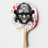 Cool bloed splaatstsamurai demon mask helm tattoo tafeltennisbatje (Achterkant)