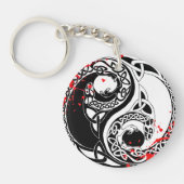 Cool bloederige Yin Yang Dragons tattoo art. Sleutelhanger (Voorkant)