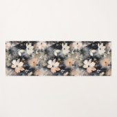 Cool Bloemmotief Roze Zwart Yogamat (Voorkant (horizontaal))