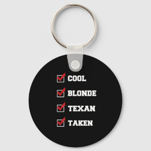 Cool blonde Texan-controlelijst T-Shirt Sleutelhanger