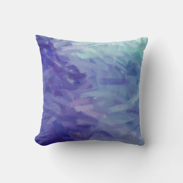 Cool Blue Abstract Art Painting 3 Kussen (Voorkant)