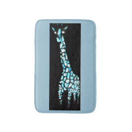 Cool Blue Abstract Giraffe Art Badmat