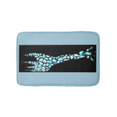 Cool Blue Abstract Giraffe Art Badmat (Voorkant)