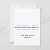 Cool Blue Abstract Photo Afstuderen Hartelijk dank Kaart (Achterkant)