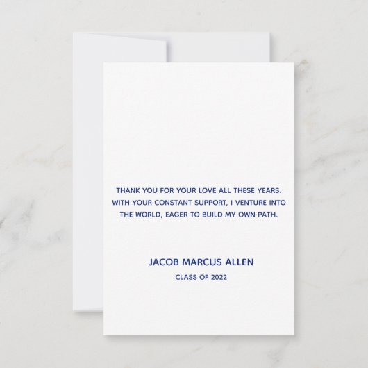 Cool Blue Abstract Photo Afstuderen Hartelijk dank Kaart (Achterkant)