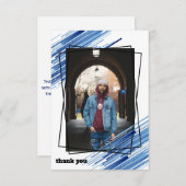 Cool Blue Abstract Photo Afstuderen Hartelijk dank Kaart (Voorkant / Achterkant)