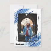 Cool Blue Abstract Photo Afstuderen Hartelijk dank Kaart (Voorkant)