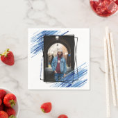 Cool Blue Abstract Photo Graduparty Servet (Insitu)