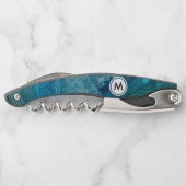 Cool Blue Agaat met Monogram Kurkentrekker (Achterkant)