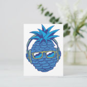 Cool Blue Ananas Briefkaart (Staand voorkant)