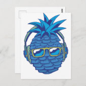 Cool Blue Ananas Briefkaart (Voorkant / Achterkant)