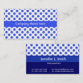 " cool blue and white polka dots business " visitekaartje (Voorkant / Achterkant)