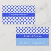 " cool blue and white polka dots business " visitekaartje (Voorkant / Achterkant)