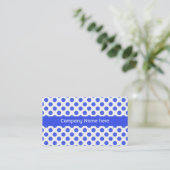 " cool blue and white polka dots business " visitekaartje (Staand voorkant)